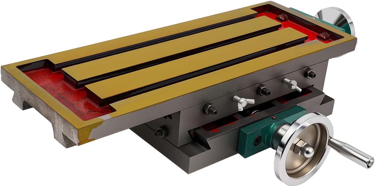 Werktafel voor freesmachine, X-as 27 cm, Y-as 12,5 cm, multifunctionele kruiskoptafel, geschikt voor alle boormachines, boormachines en freesmachines, gietijzer