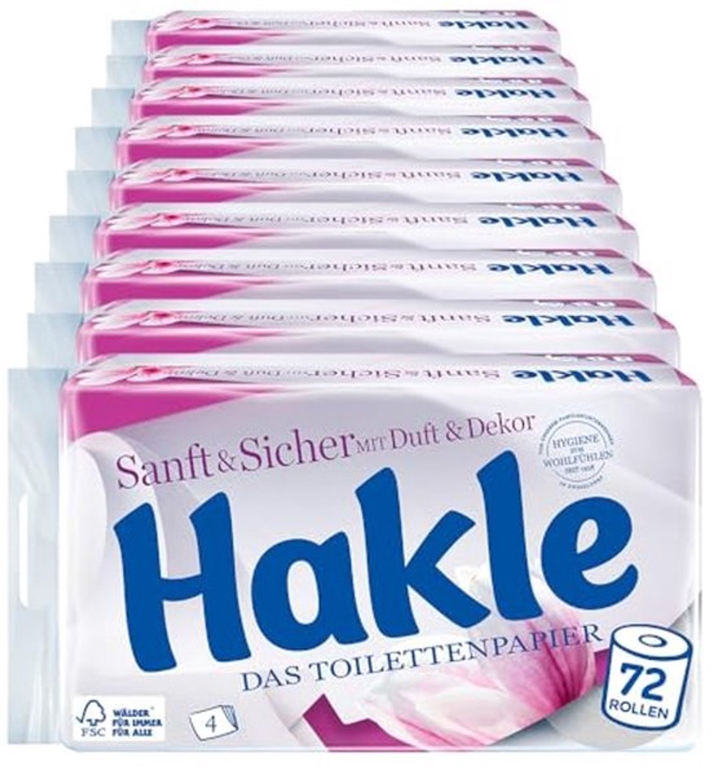 Zacht en veilig toiletpapier - 4-laags - 72 rollen - 9 x 8 rollen