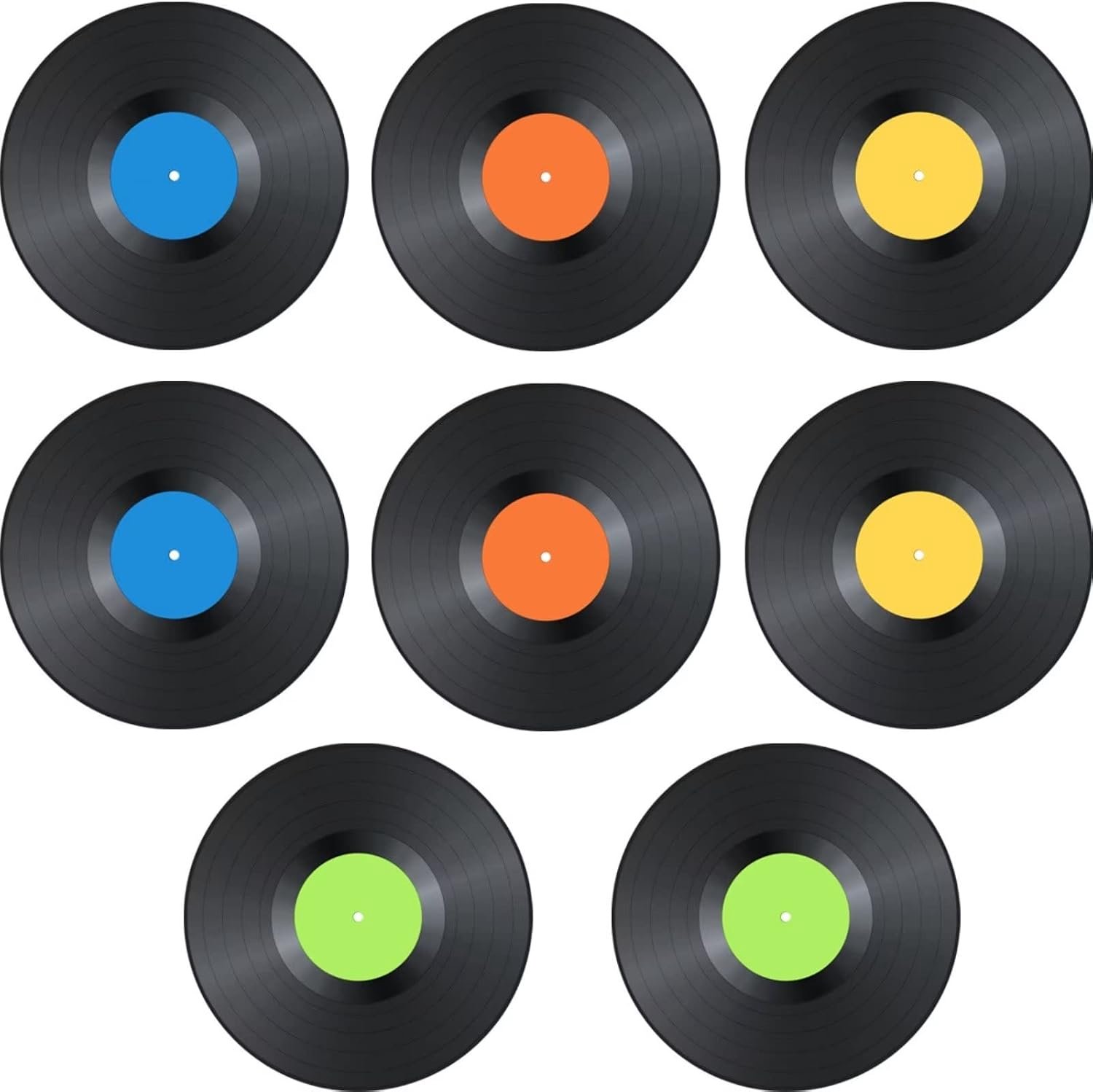 runrayay 10 Inch Blank Vinyl Records Fake 8 Pieces in 1 Pack for Indie Aesthetic Room Decor or Home Decor on Wall for - ShopVlot