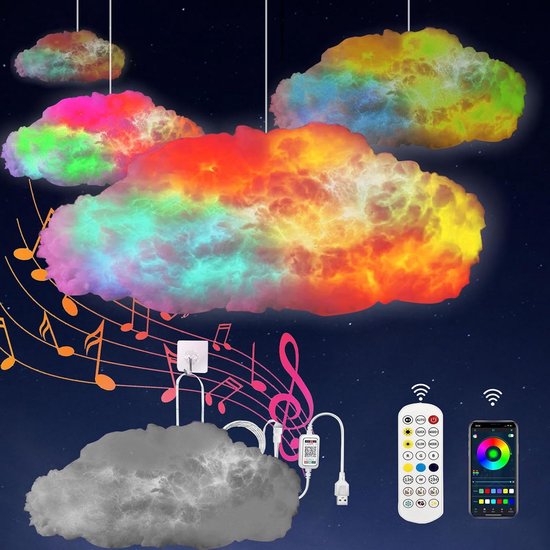 Wolken LED Plafondlamp DIY Lamp Sfeerdecoratie — afbeelding 3