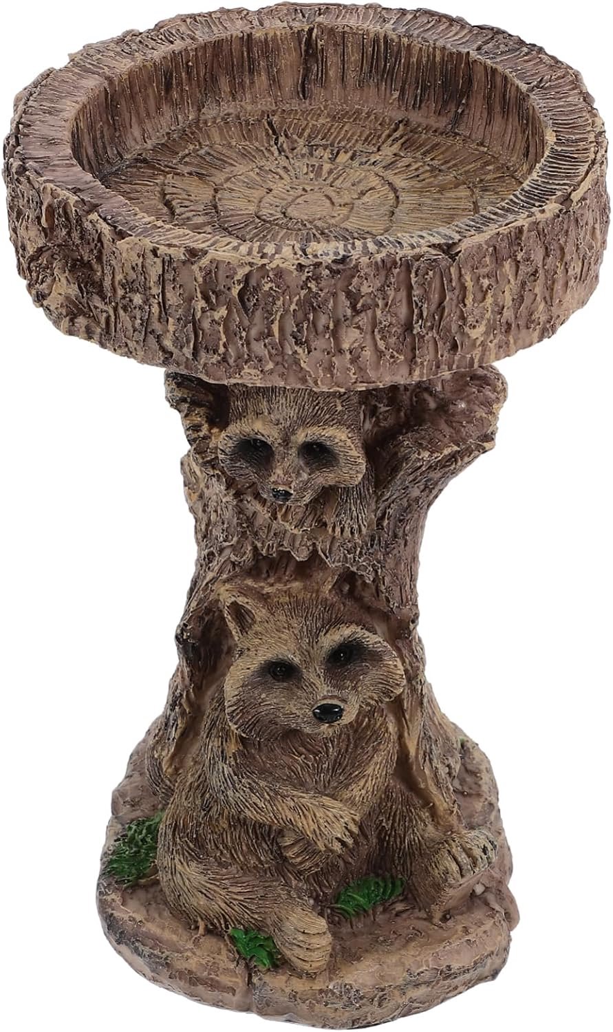 Happyyami Tuin Decoratieve Vogelbad Met Eekhoorn Voederhuisje Handgeschilderd Hars Tuinaccessoire Voor Buiten Voor Vogelvoeding Sierlijke Tuinversiering