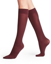 FALKE Pure Matt eenkleurig materiaal ondoorzichtig 50 DEN kniekousen dames rood - maat 39-42