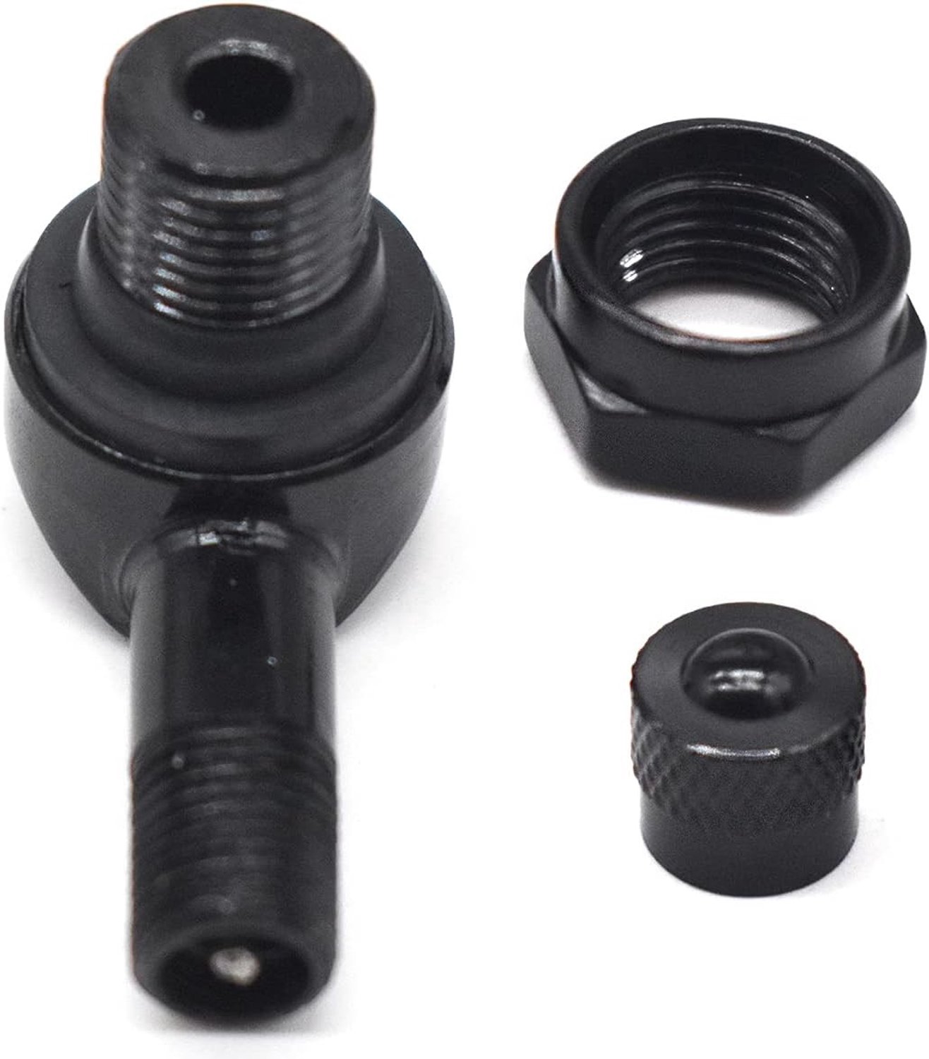 Bandenventiel Adapter - Zwart - 3,7 x 1,4 cm - Aluminium Hoekventielen voor Motorfiets - Voor Tubeless Banden