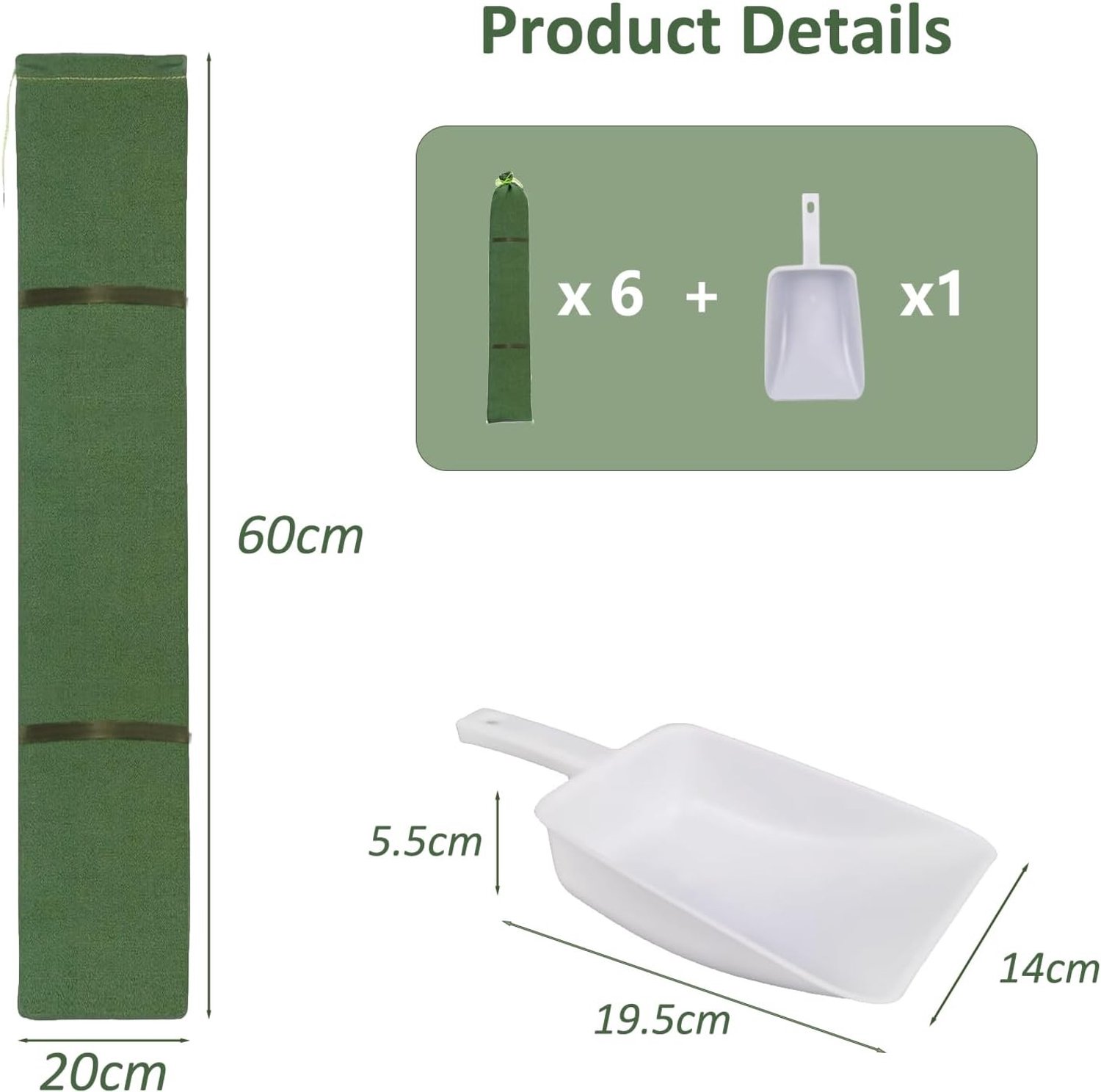 Zandzakken - Handvat - 60 x 20 cm - UV-bestendige Herbruikbare Zandzakken met Schep - Voor Hoogwaterbescherming