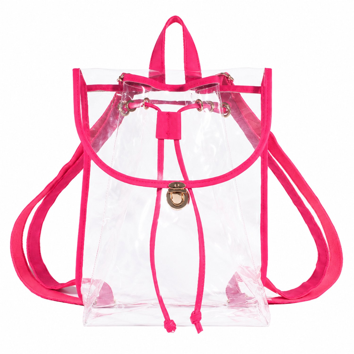 Rugzak - transparant PVC, 40 mil dik - voor vrijetijdsreizen - fuchsia