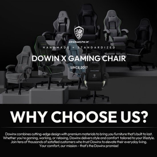 Gamestoel – Gaming Chair – Gaming Stoel – Game Stoel – Bureaustoel – Ergonomische High Back Rugleuning – Pocketveren Zitting – Verstelbaar – Met Metalen Frame – Max. Belastbaar 136 kg — afbeelding 2