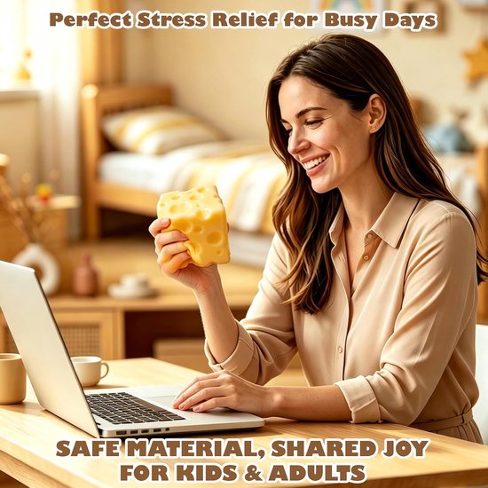 2 stuks squishy kaas en boter, anti-stress speelgoed, zacht, slow rising om in te drukken, fidget speelgoed, knijpspeelgoed, sensorisch cadeau voor volwassenen, verjaardag, feest, kantoor (A) — afbeelding 5