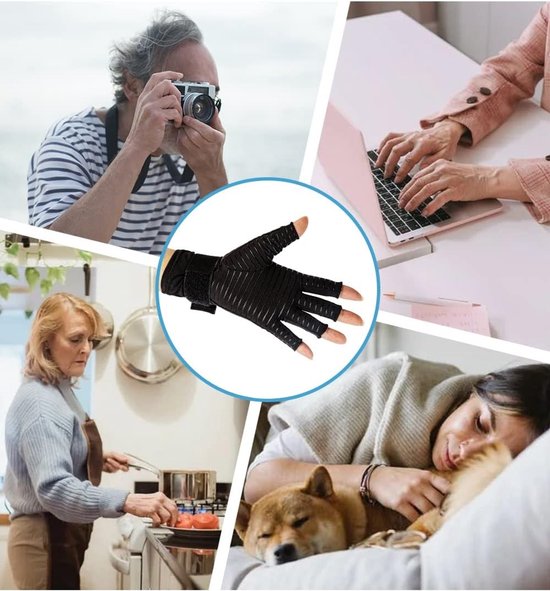 Compressiehandschoenen - Koper - L - XL - Kopervezelmateriaal voor Artritis en Peesontsteking — afbeelding 3