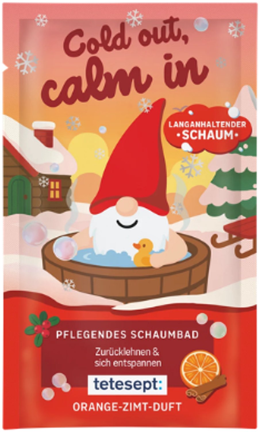 Winter Badschuim Cold out, Calm in - Tetesept | 1x 40ml - Sinaasappel & Kaneel | Badschuim - Limited Edition 2026