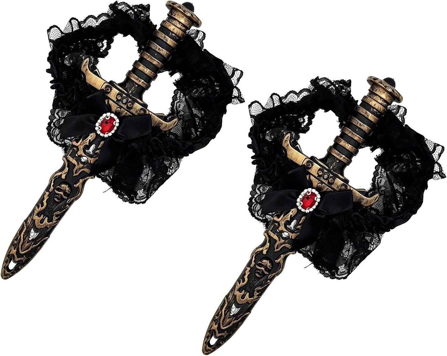 Piraten Kousenbanden voor Vrouwen - Set van 2 Kostuumaccessoires voor Feest en Carnaval