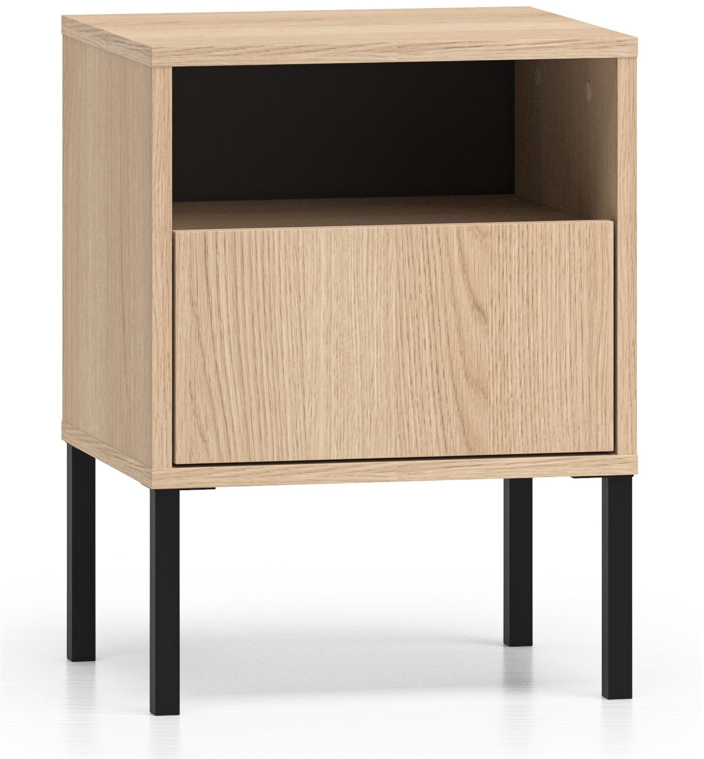 Selsey Barnee – Nachtkastje met lade – 40 cm – Eiken Zwart