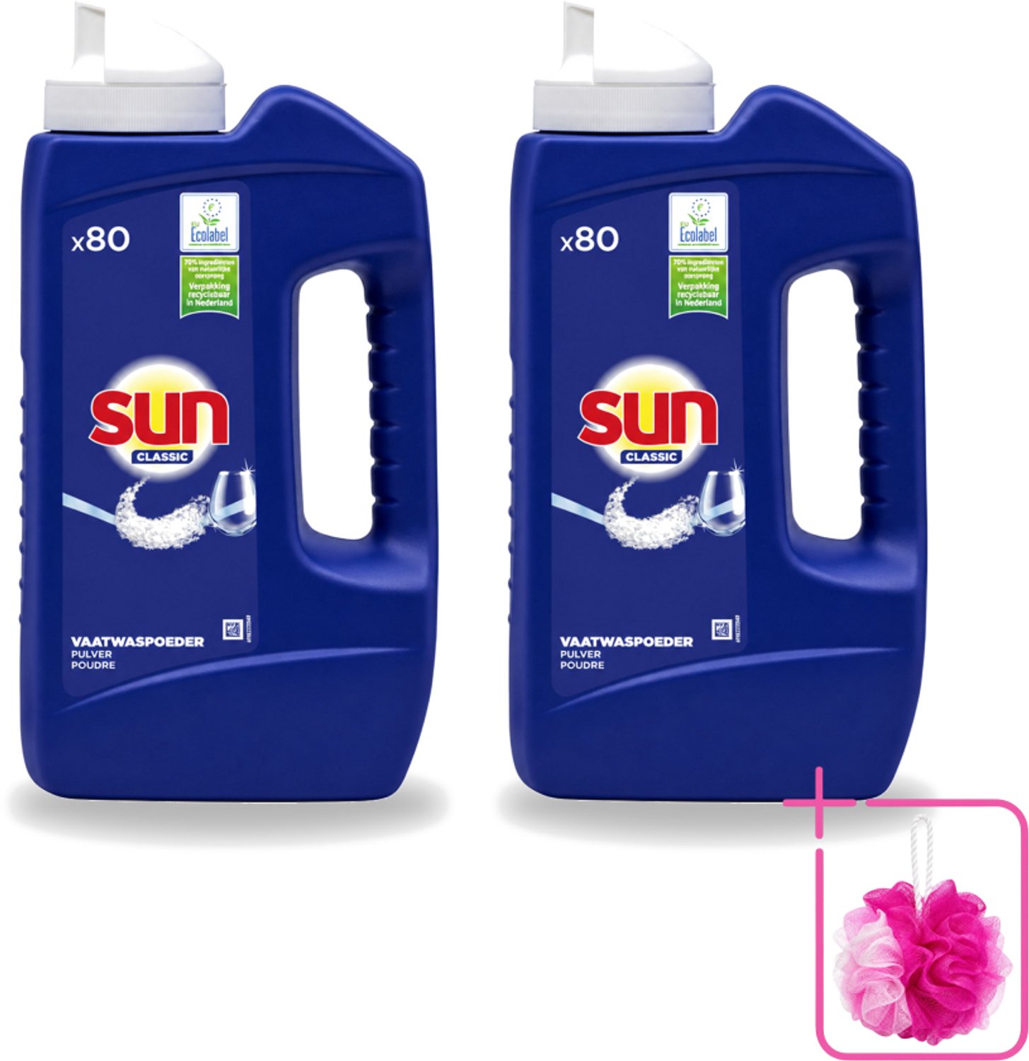 2 x Sun - Vaatwaspoeder - 80 Wasbeurten - 1.36 kg - Bulkverpakking - Vaatwaspoeder - Douchemop - Vaatwasmachine