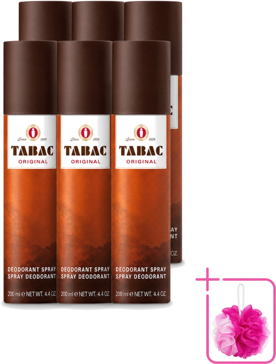 6 x Tabac Original - Deodorant Spray - Anti-transpirant - 200 ml - Bulkverpakking - Deodorant spray - Douchemop - Anti-transpirant