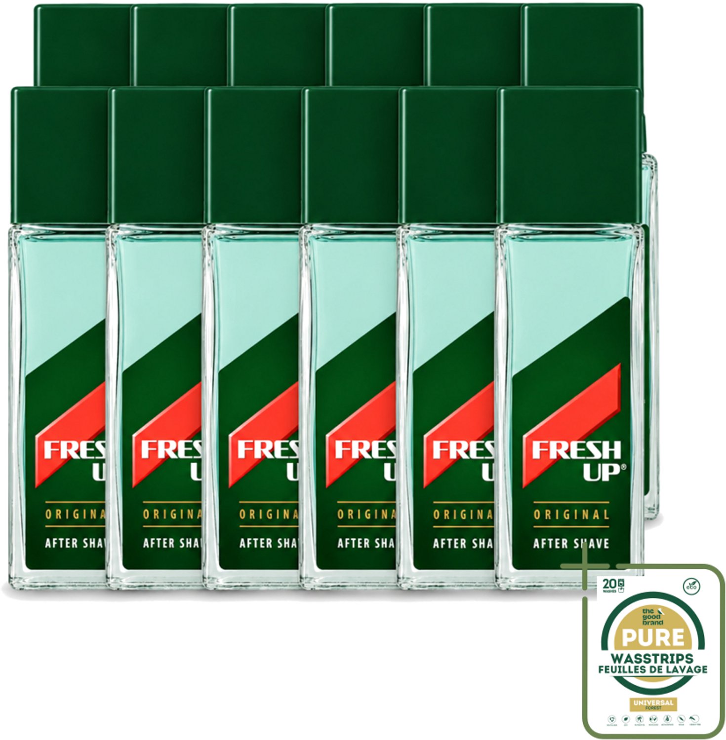 12 x Fresh Up - Aftershave Lotion - Original - for Men - 100 ml - Aftershave Lotion - Scheren - Huidverzorging - Menthol - Hamamelis