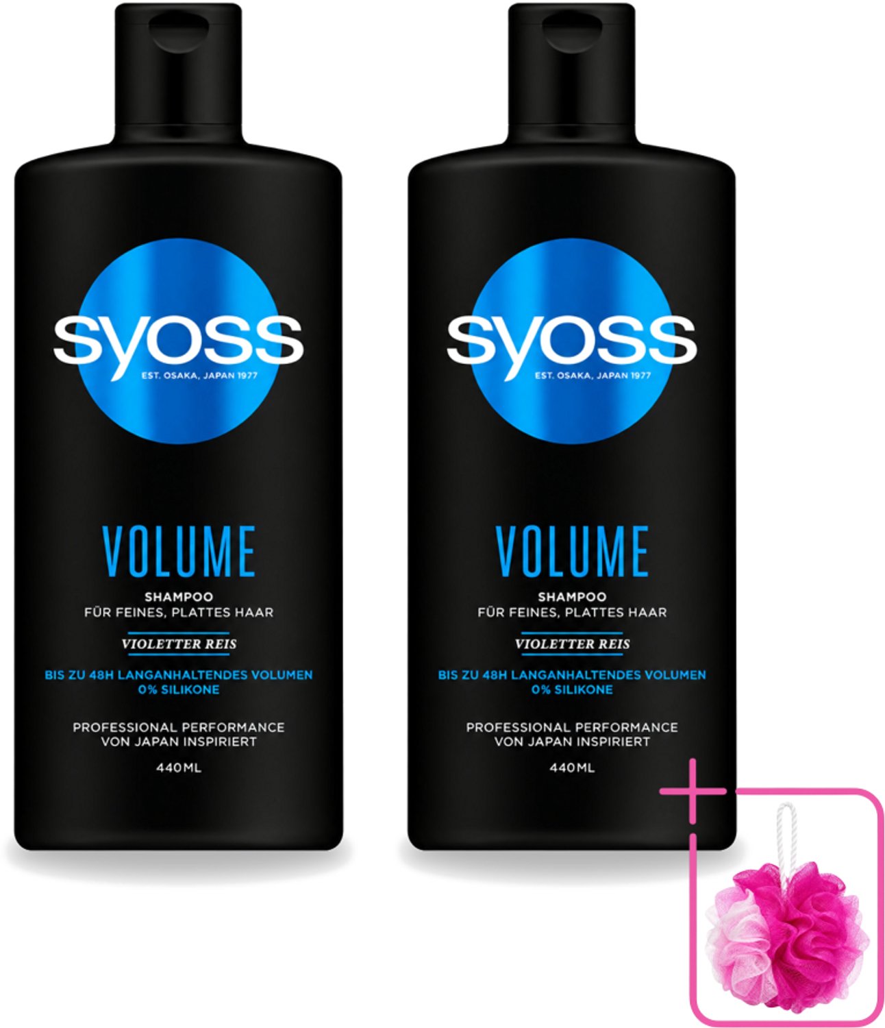 2 x Syoss – Shampoo – Volume – 440 ml - Bulkverpakking - Volume shampoo - Douchemop - Fijn haar shampoo