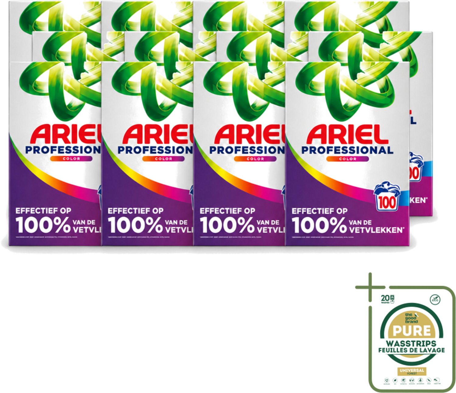 12 x Ariel – Waspoeder – Professional Color – 100 wasbeurten - 5,5 kg - Wasstrips - Waspoeder - Gekleurde Was - Kleurbehoud - PEG-technologie - Vuilverwijdering