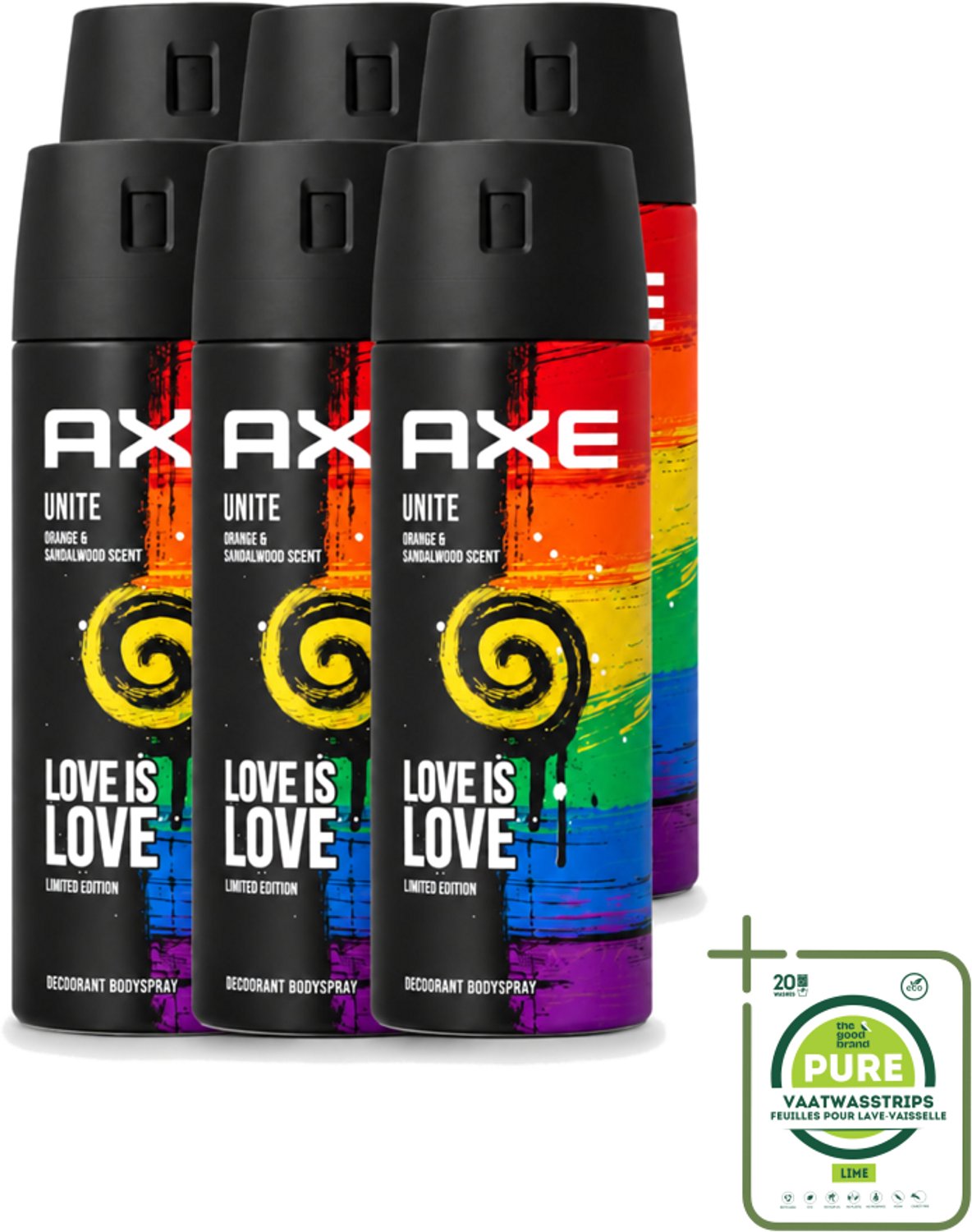 6 x Axe – Deodorant Spray – Unite – 150 ml - Grootverpakking - Deodorant Spray - Zweetgeur Bestrijding - Mannelijke Geur - Frisse Geur - Dagelijks Gebruik