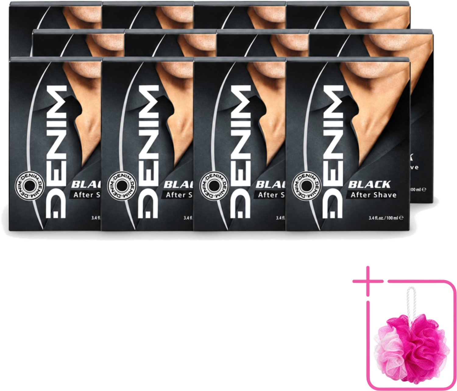 12 x Denim – Aftershave – Black – 100 ml - Bulkverpakking - Aftershave man - Aftershave voor mannen