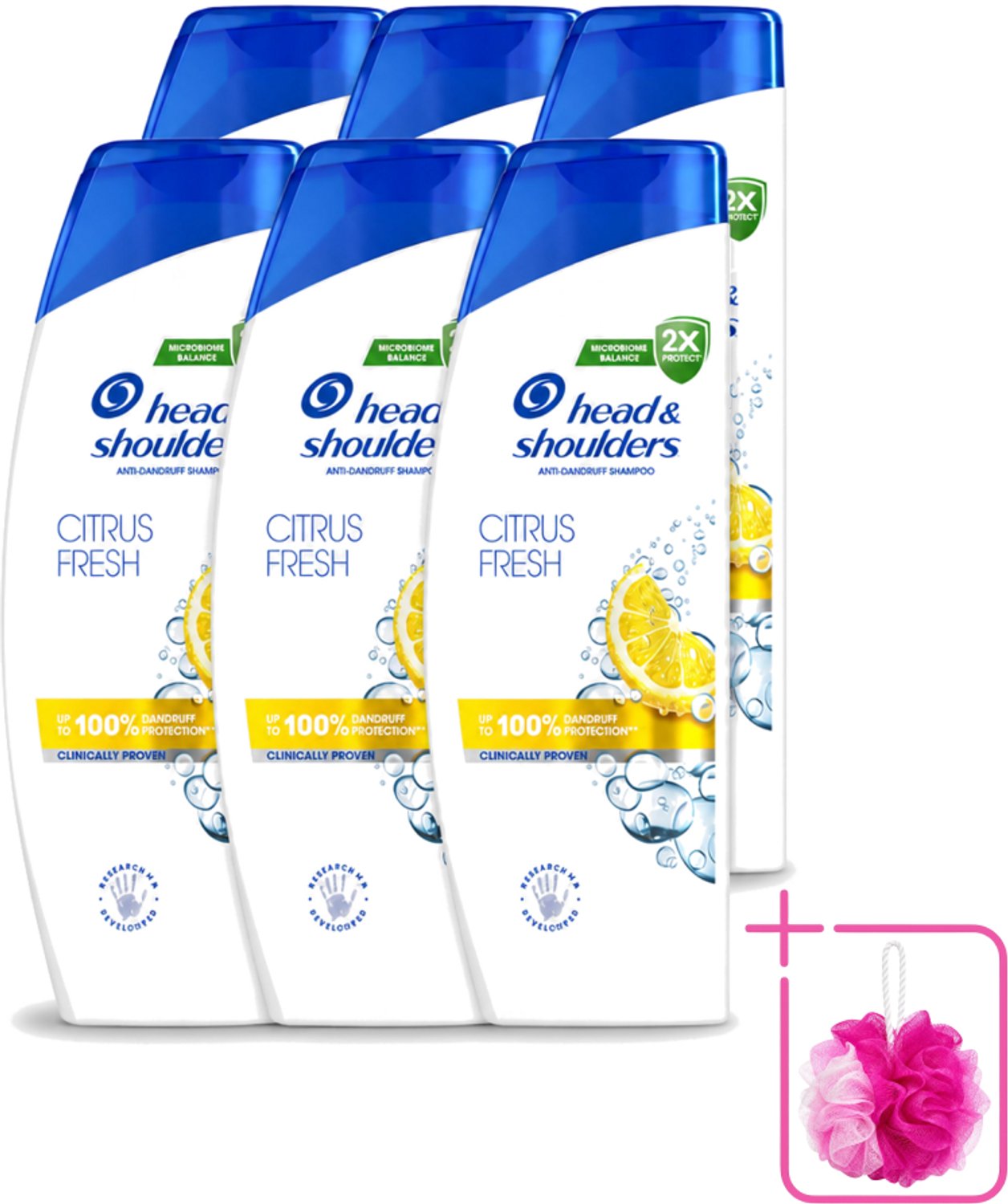 6 x Head & Shoulders - Shampoo - Citrus Fresh - 250ml - Bulkverpakking - Citrus Fresh Shampoo - Douchemop - Anti-roos shampoo