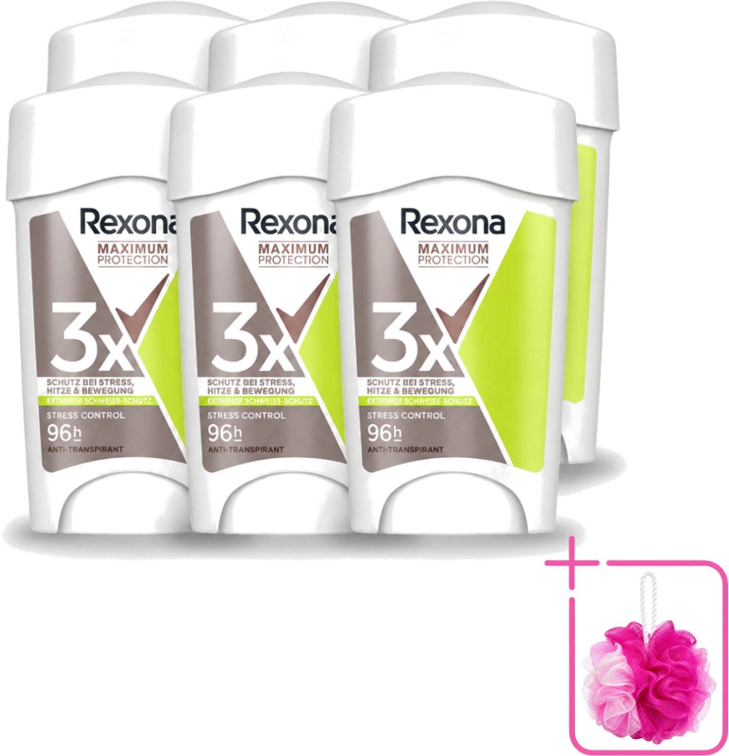 6 x Rexona – Anti-Transpirant Stick – Maximum Protection Stress Control Dry – 45 ml - Bulkverpakking - Anti-transpirant vrouw - Stress-zweet
