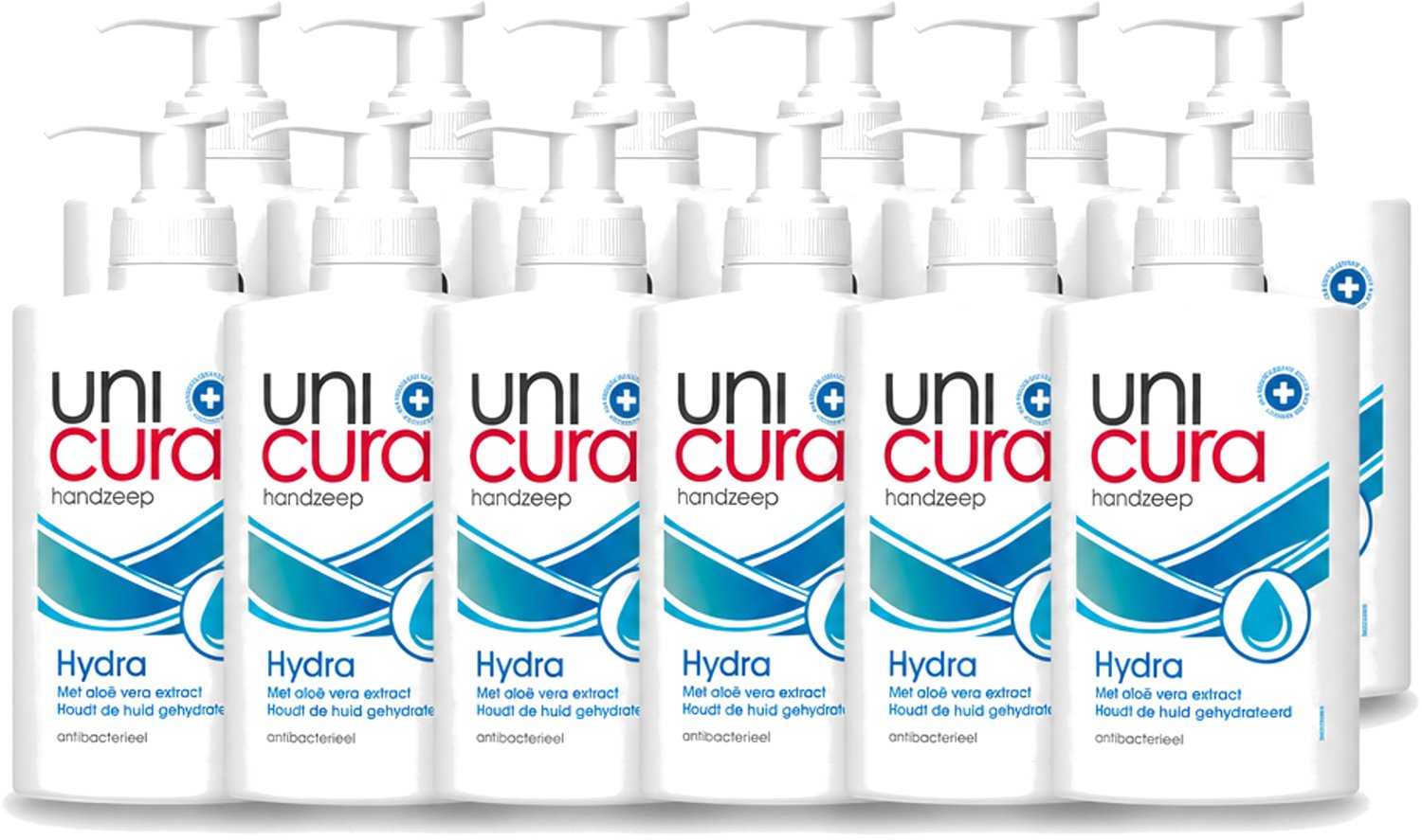 12 x Unicura - Vloeibare Zeep Hydra - Hydraterend - 250 ml - Voordeelverpakking - 12 stuks