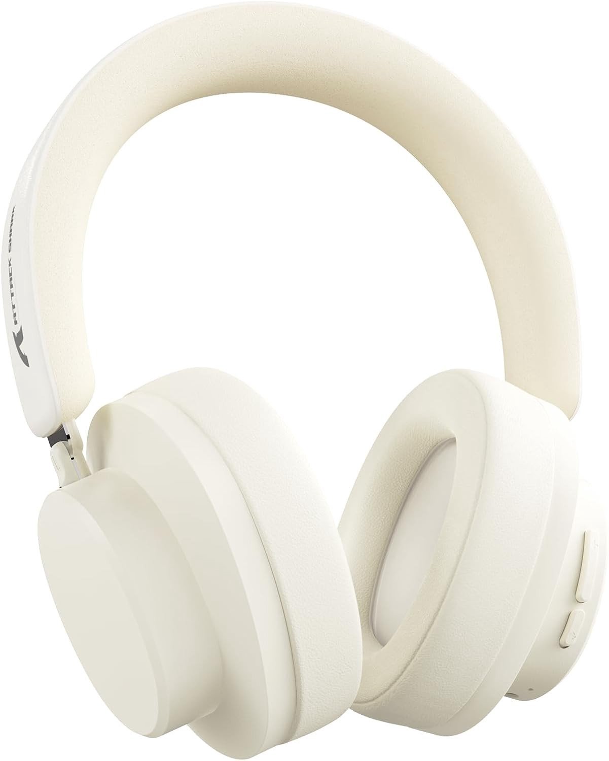 Draadloze Over-Ear Hoofdtelefoon met Actieve Geluidsisolatie, Bluetooth 5.3, Microfoon en Opvouwbaar Ontwerp voor PC en Telefoon - Wit