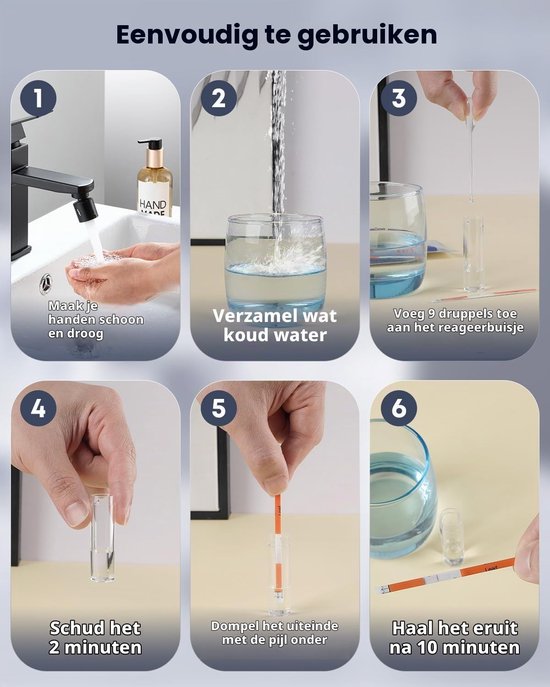 Lead Test Kit voor Drinkwater - 4 Pack, Nauwkeurige Detectie van Lood in Water binnen 10 Minuten, Geschikt voor Stadswater en Putwater, Veiligheid voor Gezondheid — afbeelding 4