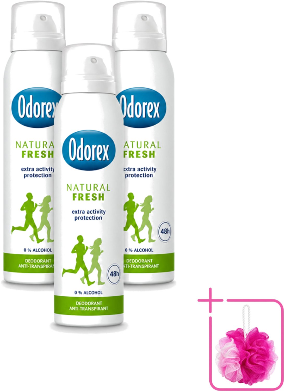 3 x Odorex - Deodorant Spray - Natural Fresh - Natuurlijk Fris - 150 ml - Bulkverpakking - Natuurlijke frisheid - Deodorant spray