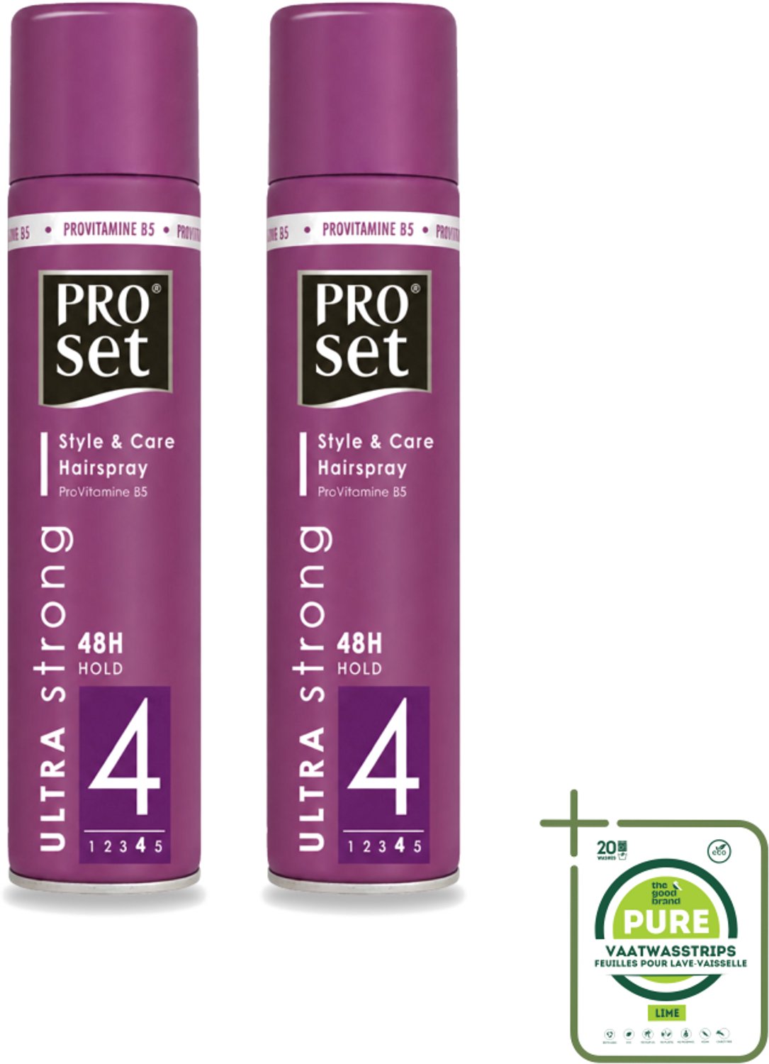 2 x Proset - Haarspray - Ultra Sterk - 48 uur Werking - 250 ml - Grootverpakking - Haarspray - 48 Uur Fixatie - Ultra Sterk - Volume - Gezond Haar