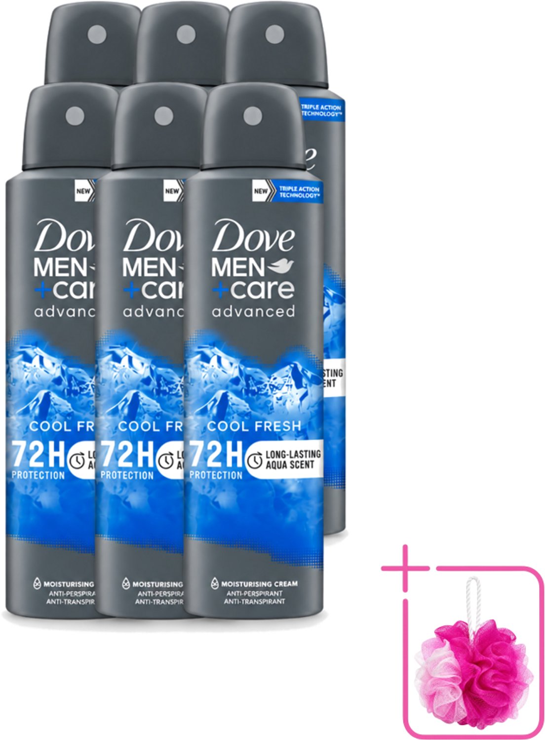 6 x Dove - Deodorant - Men Care Cool Fresh - Verfrissend en langdurige bescherming - 150 ml - Bulkverpakking - Deodorant spray - Zweetvermindering
