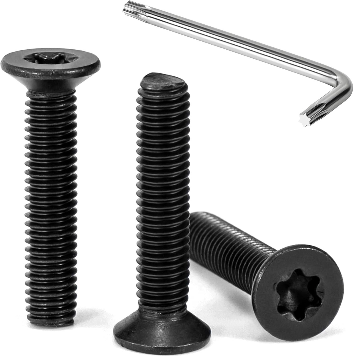 Tunejoy Countersunk Head Screws, M5 x 25 mm, Black, Torx Screw Stainless Steel, A2 V2A Flat Head Screws with T25 Keys - ShopVlot