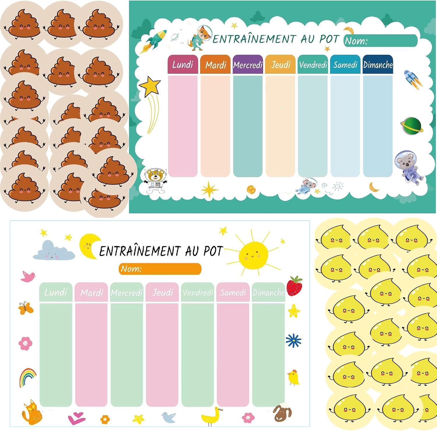 Schoonheid leren, kinderen, schoon, papier, niet magnetisch, 2 stuks - ShopVlot