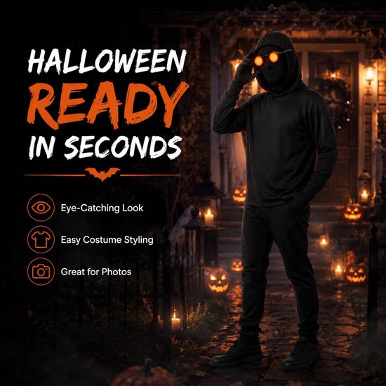 3 stuks volgelaatsmaskers voor Halloween, Halloween maskers met — afbeelding 2