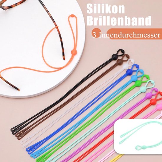 6 stuks siliconen brillenbanden met 3 gaten, verstelbare brillenketting om om te hangen, universele zonnebrillen, banden, brillenbanden, brillenbanden, antislip brillenkoord, brillenhouder — afbeelding 2