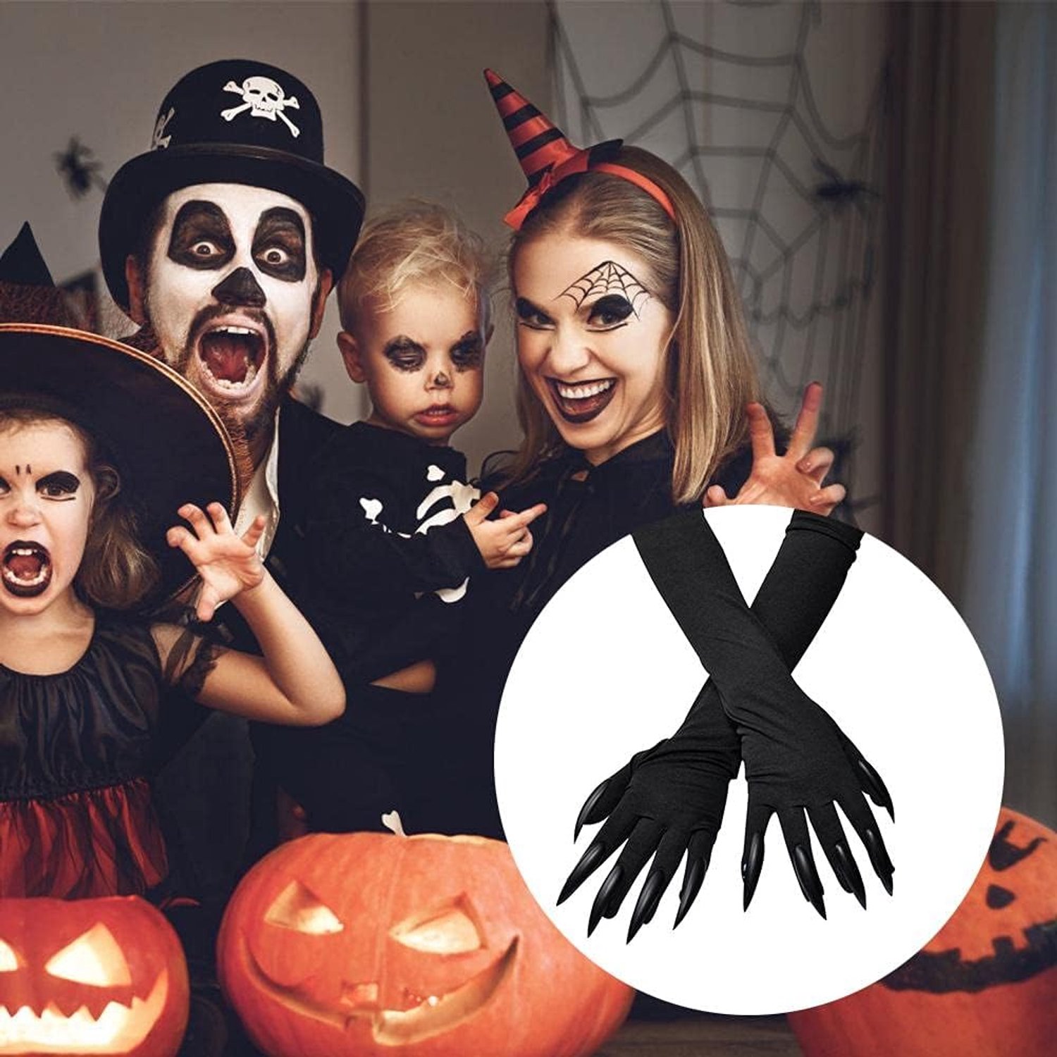 1 Paar Halloween-kostuumpotenhandschoenen