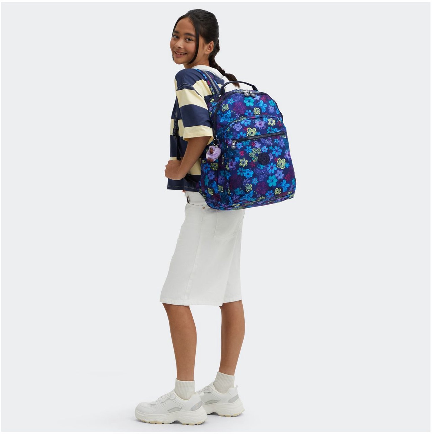 Kipling Seoul Lap Rugzak School - 15 laptopvak - dark flower stamp