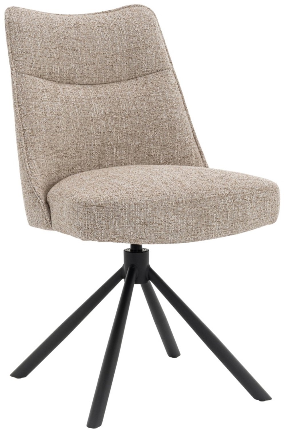 DÉJA Living Eetkamerstoel Meau - Beige/Zwart - Draaibaar - Set van 2