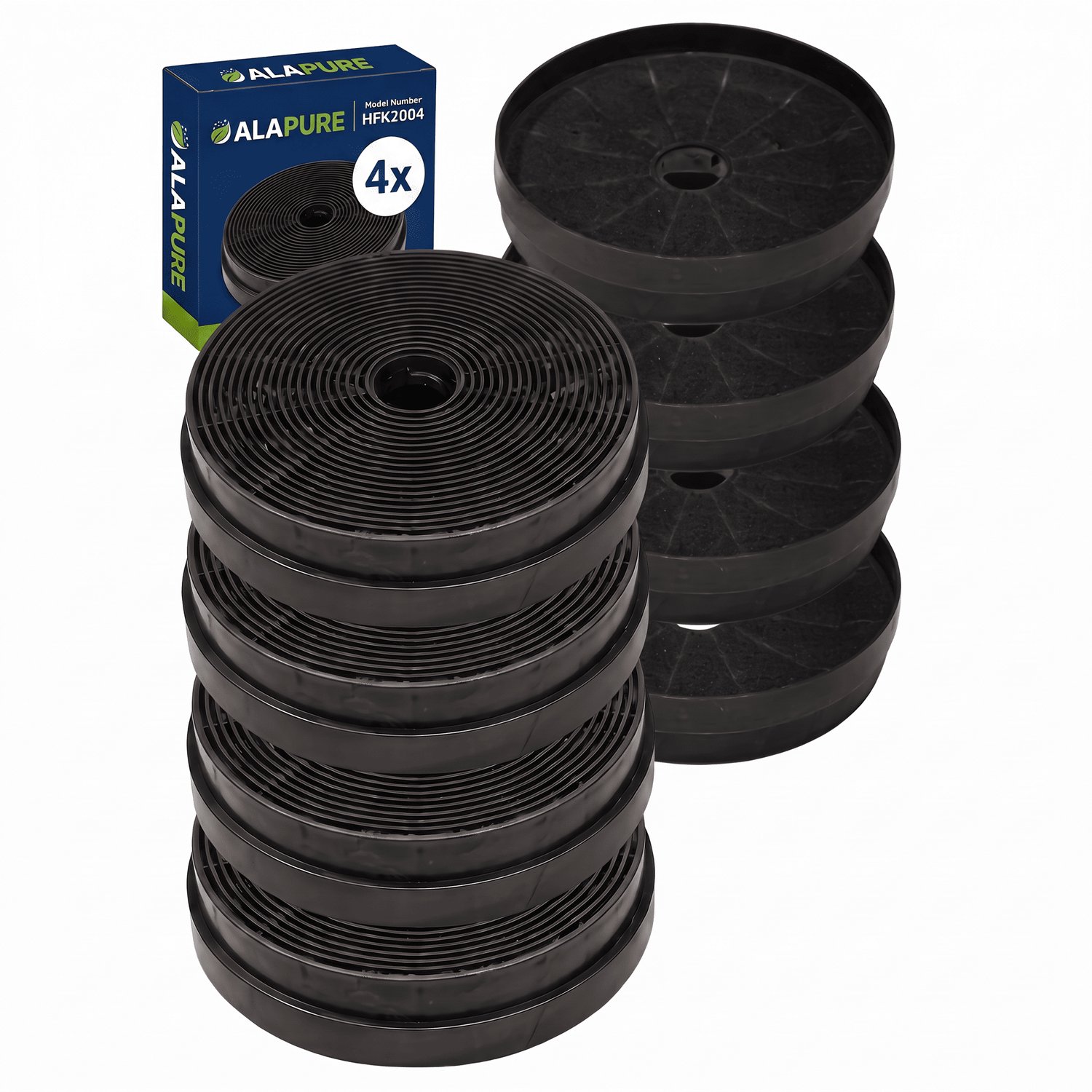 4x Koolstoffilter voor Candy 49028857 / FCR17