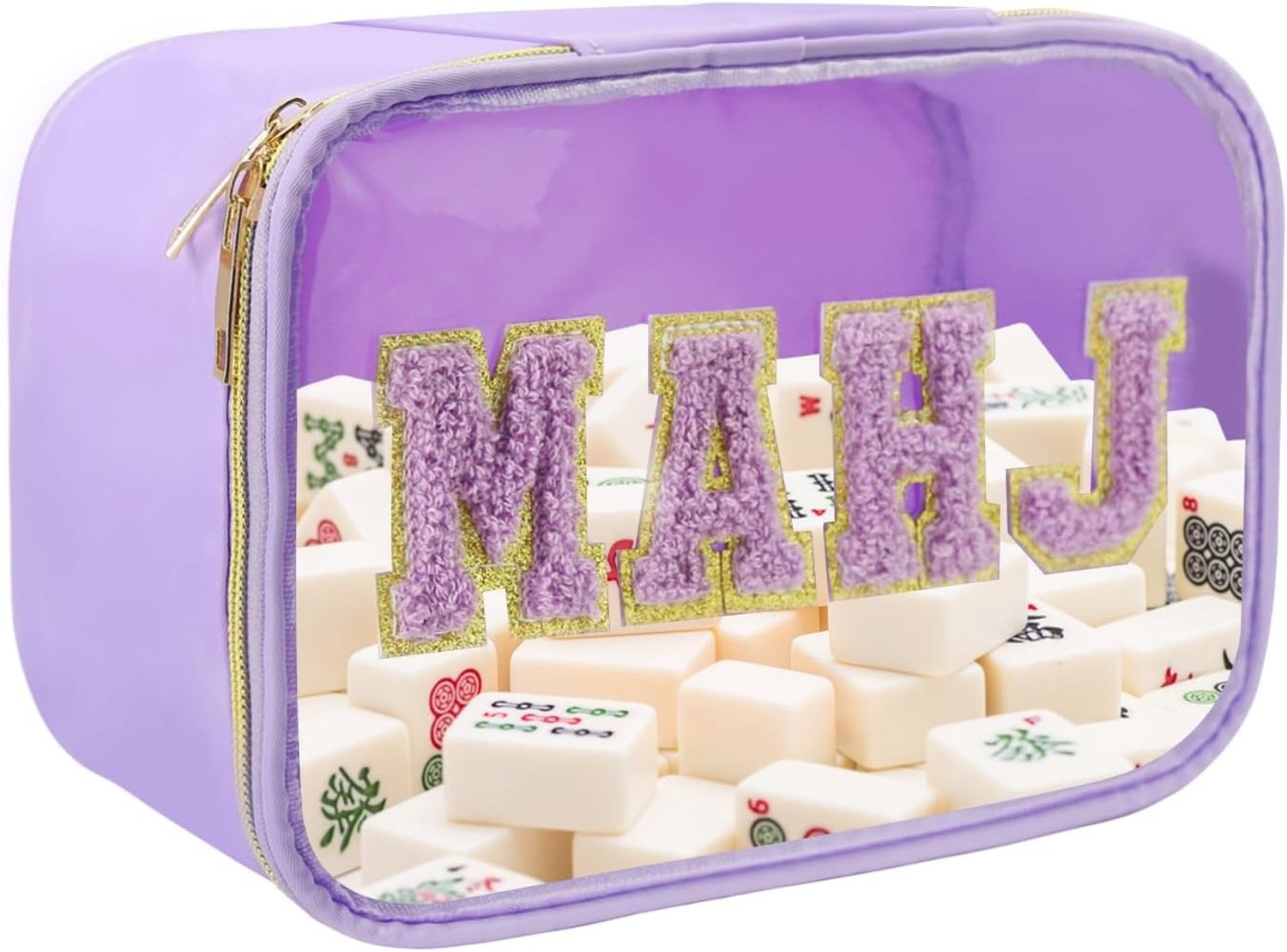 Mahjong Tegel Tas voor Duidelijke Opslag, Rits Organizer voor Spellen en Accessoires, Ideaal voor Cadeaus en Entertainment