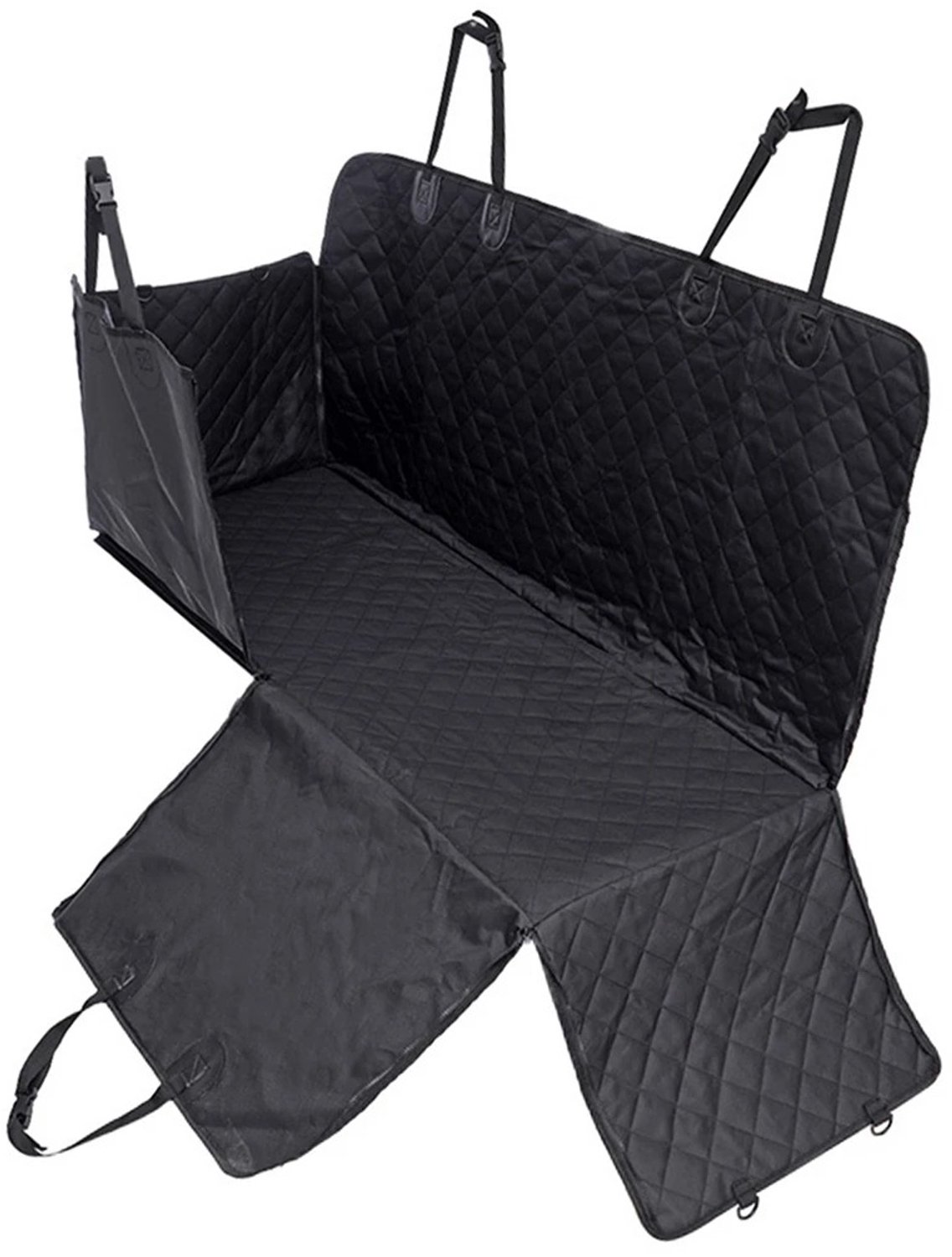 Nutrella - Hondenautostoelhoes - Hangmat - Achterbankverlenger - Waterdicht - Machinewasbaar - Duurzame vezelstof -124,5 cm x 44,5 x 53,3 cm - Zwart