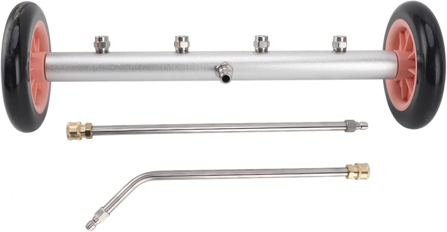 Hogedrukreiniger voor onderwagens, 4000 psi, waterbezem, licht, draagbaar, voor auto's, vrachtwagens, SUV's, van messing aluminium (roze zwart)