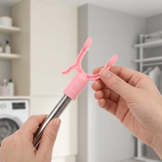 5 Stuks Delige Vervangende Plastic Y- voor Wasstok Eenvoudig Te Installeren Haak voor Kledingrekken Oppervlak voor Veilig Gebruik Geschikt voor Wasruimte Kledingkast Roze — afbeelding 4