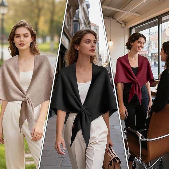 Pashmina-Schal, dames omslagdoeken, gebreide sjaals en omslagdoeken, vest, cape, wol, kasjmier, schoudertop, trui, sjaals, sjaal 2025 — afbeelding 2