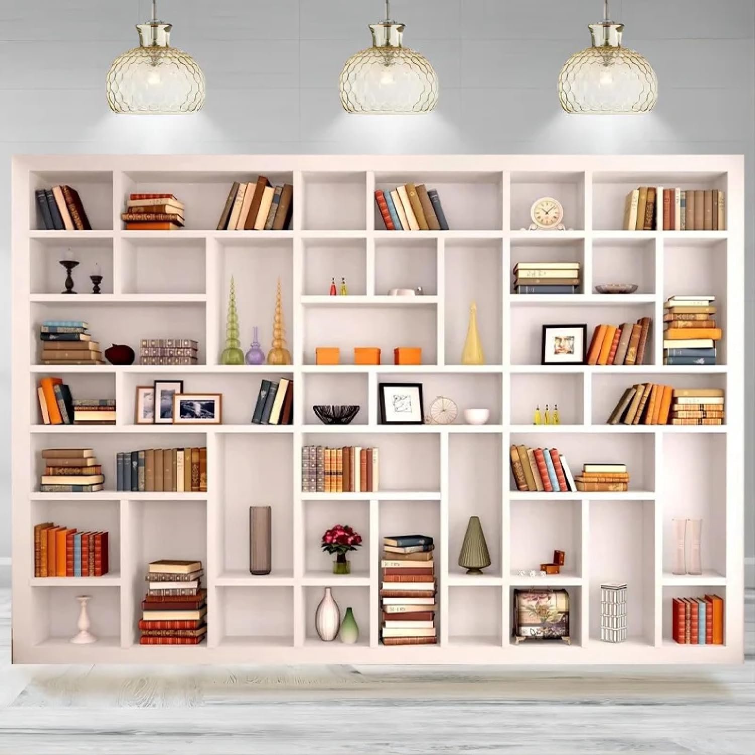 Witte Boekenkast Fotografie Achtergrond School Bibliotheek Moderne Boekenkast Achtergrond Thuis Kantoor Afstuderen Decor Party Banner 200 x 140 cm
