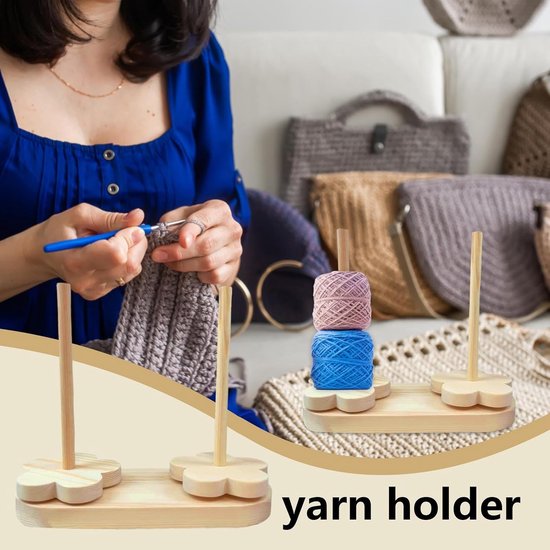 Haak Houder Houten Roterende Winder — afbeelding 3