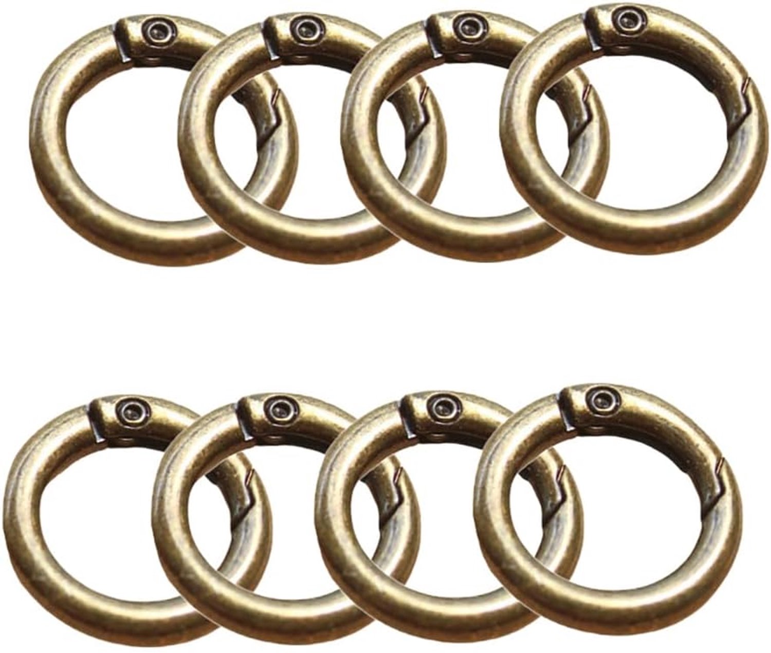 Ronde karabijnhaak O-ring ronde karabijnhaak mini klikhaak multi-size ronde sleutelhanger ringen veersplitringen voor tas sieraden DIY handwerk #2brons(13mm) 8 stuks