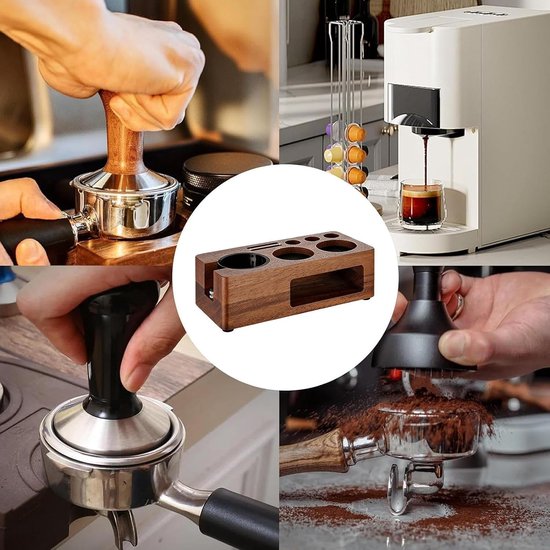 Coffee Shot Tamper Station - Houten Multifunctionele Dark Roast Storage, Koffie Organizer Station, Stevig Stijlvol Design, Premium Bar Accessoire, Thuis Keuken Eetkamer Appartement Slaapzaal Teller — afbeelding 3