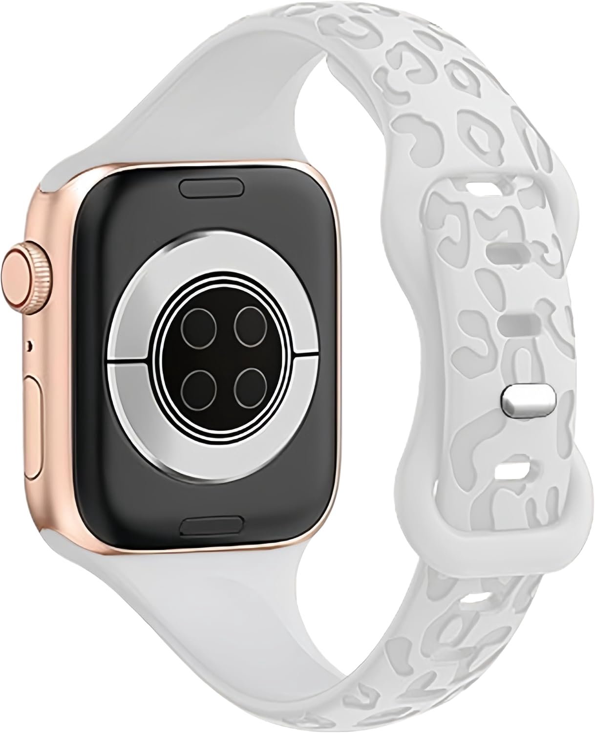 Slanke Luipaard Gegraveerde Jachtluipaard Band Compatibel met Apple Watch Ultra3/2/1 SE3/2/1 Series11/10/9/8/7/6/5/4/3/2/1 – Sportieve Waterdichte Silicone Band voor 38-49 mm