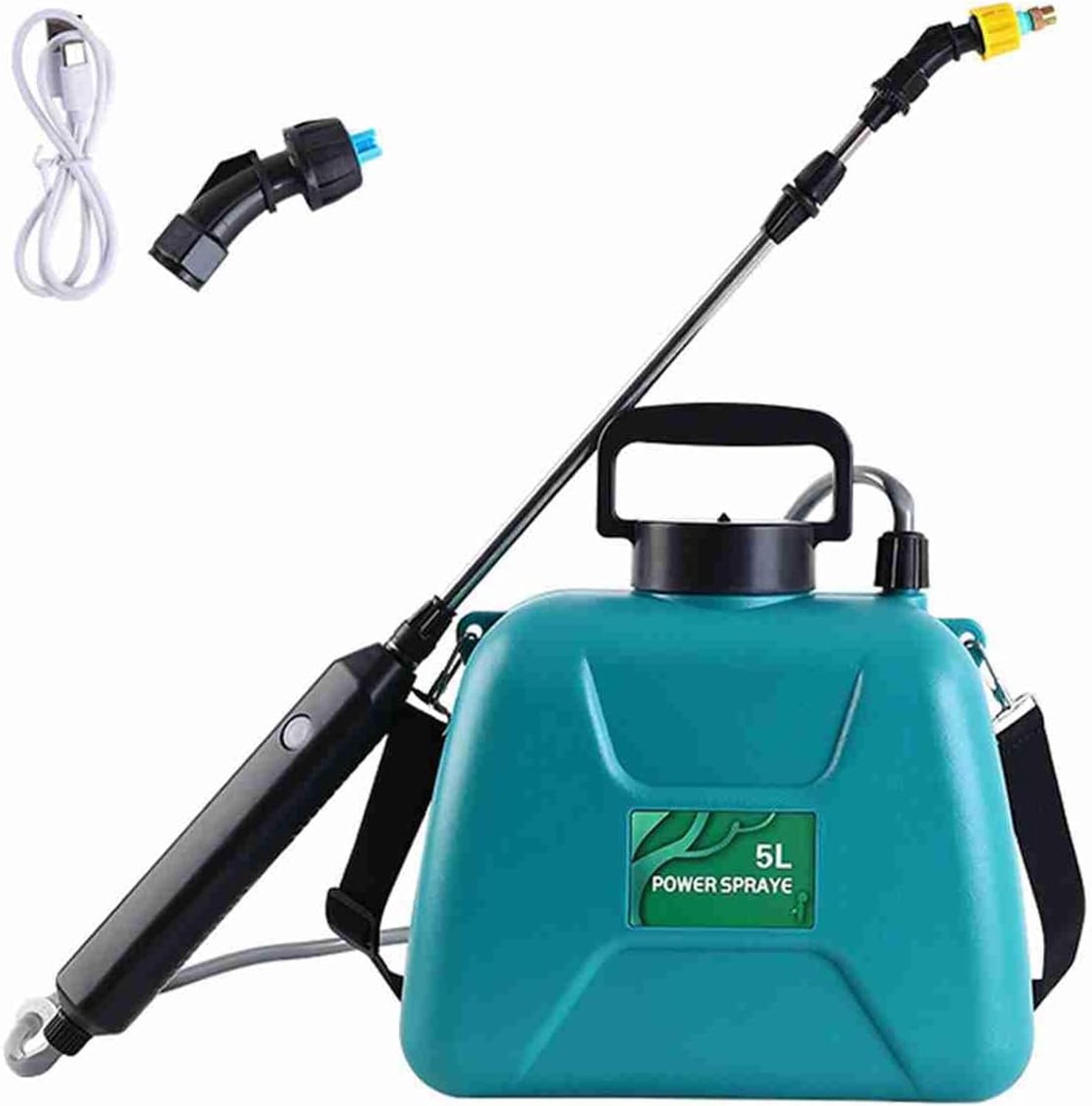 lyrlody Telescopisch Ontwerp, Multi -doeleinden, Automatische Waterafscheiding Atomiserende Fles 5l Oplaadbare Schouder Sprinkler Handheld Elektrische Spuitgereedschap Hater Player (GREEN)