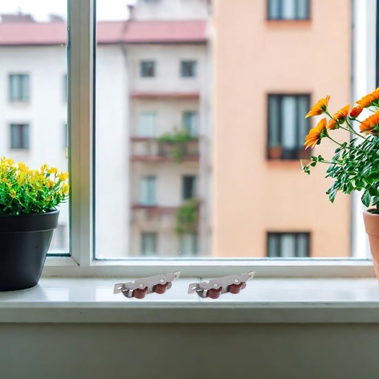 4 Stuks Metalen Dubbele Wiel Rollers voor Schuifdeuren Zware Uitvoering Schuifraam Geleidingswielen Roestvrijstalen Loopwielen Breed Geschikt voor Ramen Terrasschuifdeuren — afbeelding 2